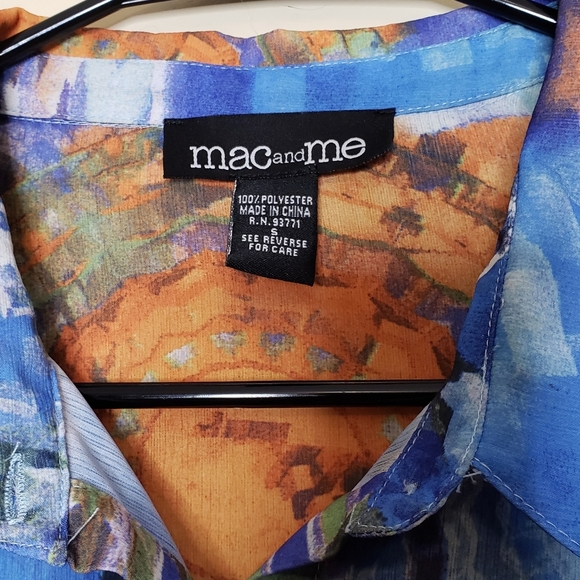 Macandme Long sleeve Button Down Tie Die Swirls Size Small - Picture 3 of 6